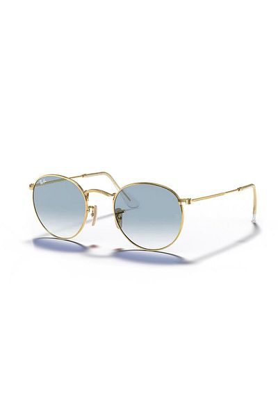 Ray-Ban Rb 3447N 0013F 50 Round Metal Unisex Gold Round Sunglasses
