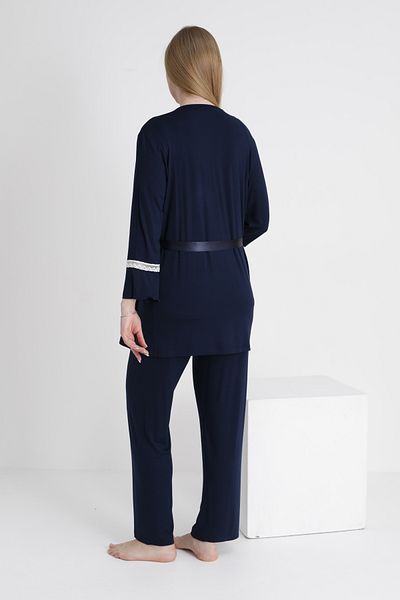 Miss Dünya Lissa Lace Trimmed V-Neck Maternity and Maternity Pajama Set
