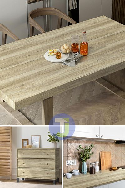 Technojet Autoadeziv Aspect Lemn Bucătărie Baie Blat Perete Dulap Masă Furnir 60X500cm