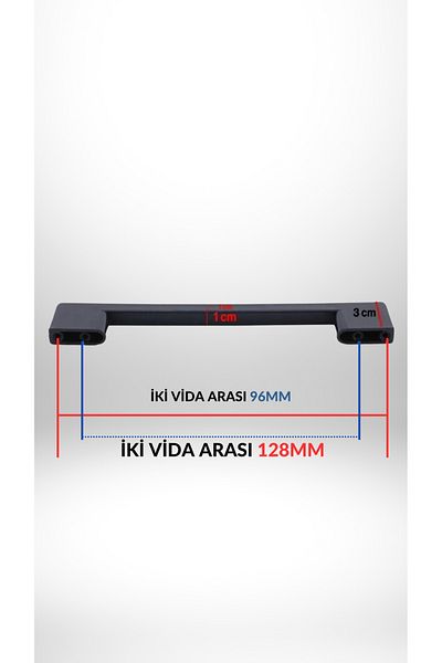 MKLAKS Bridge Plastic 96Mm Negru Mobilier Sertar Mâner Dulap - Design Durabil și Elegant