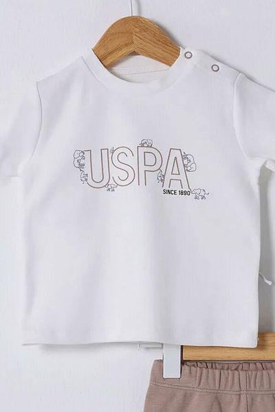 U.S. Polo Assn. Base. Polo Assn Infant Baby Boy Shorts Set Usb2326 White
