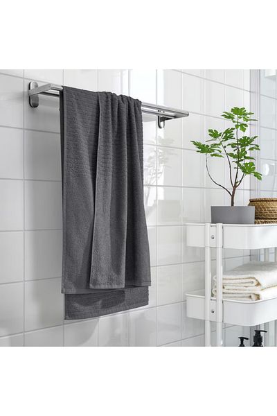 IKEA VÅGSJÖN Bath Towel, Dark Grey, 70x140 cm, 100% Cotton, Soft & Absorbent, 400 g/m²