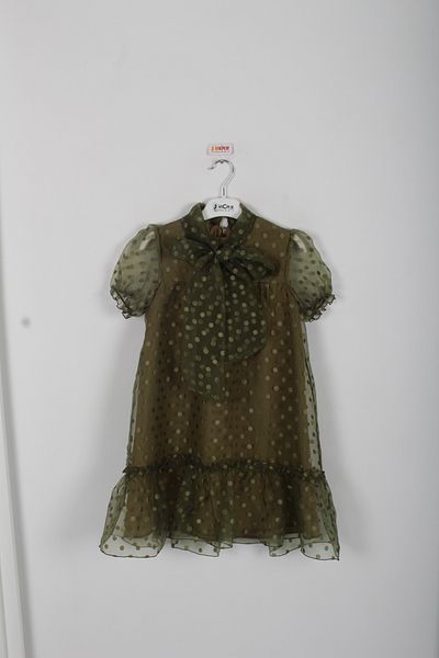 incity Girl's Bow Detailed Polka Dot Dress