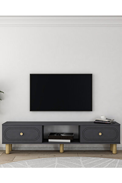 cantek dizayn POLENCT BOHEM TV SEHPASI ANTRASİT-ANTRASİT