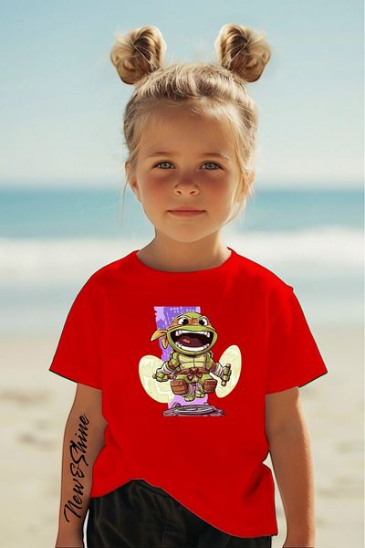 New Shine In Cart 6 and Above Purchases Get 1 T-Shirt as a Gift - Ninja Turtles Printed Oversize Children's T-Shirt