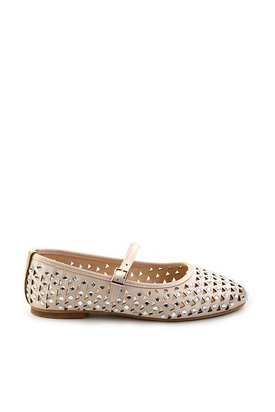 Bambi Beige Lame Women's Ballerina Ballet K 01246151787