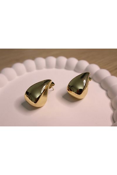 Mia Water Drop Gold Color Steel Earrings