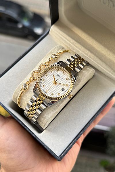 Homies Women's Wristwatch with 2 Years Warranty, Gift Box and Bracelet