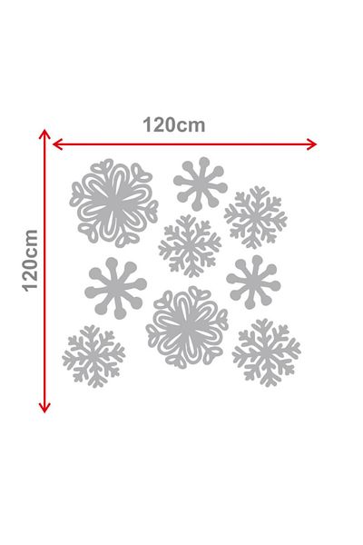 MIGNATIS Decoratiuni de Anul Nou Diferite Diferite Fulgi de Nea Autocolant Lipire 115x115cm - Alb