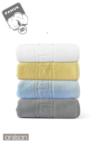Anılsan 4-Piece Mixed Greek Hand Towels - 50X90 Cm, 225 Gr, 100% Cotton, Spa and Hotel Towels, Daily Use