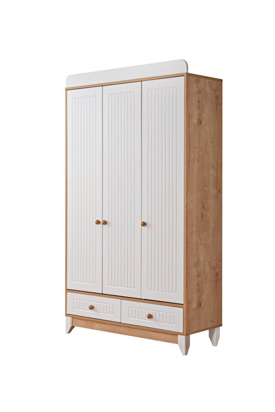 miracool Paris Meşe 3 Kapılı Dolap / Gardrop / Ücretsiz Kurulum