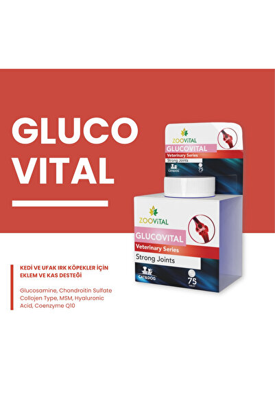 Zoovital Glucovital 75 Tablet Kedi Ve Küçük Irk Köpekler Için Kas Ve Eklem Desteği