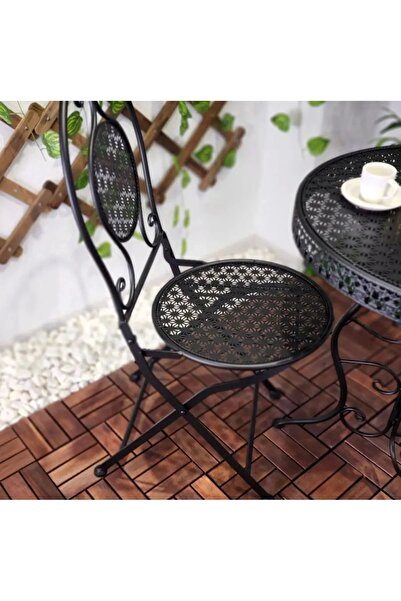 Evistro Ferforje Metal Açılır Katlanır Sandalye Bahçe Balkon Mutfak Sandalyes...
