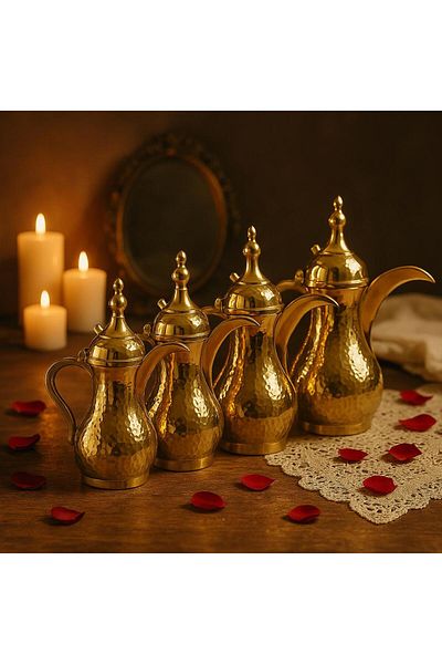 ANTEPSEPETİ Forged Handmade 4-Piece Mirra Coffee Pot Set