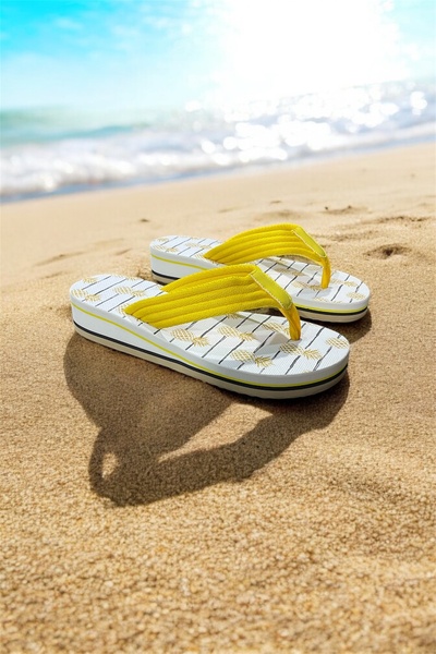 HANOX Kadın Platform Dolgu Topuk Kumaşlı Parmak Arası Acıtmaz Yazlık Havuz Deniz Plaj Terliği