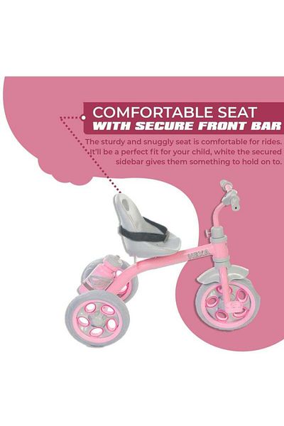 BabyCara دراجة ثلاثية العجلات بعجلات إيفا للأطفال من عمر سنتين إلى أربع سنوات مع حامل زجاجة