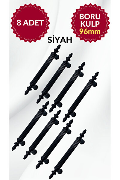 MKLAKS 96 Mm Siyah Plastik Mobilya Dolap Çekmece Boru Kulp 8'li Paket – Şık V...
