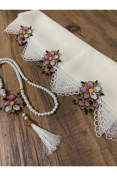 DEVSER Needle Embroidered Prayer Headscarf