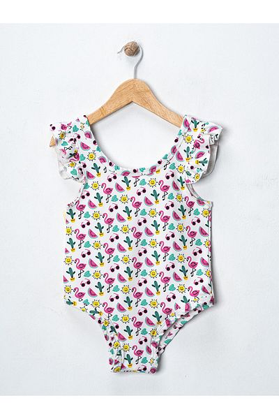 Fox Moda Patterned Girl's Swimsuit 1-5 Years