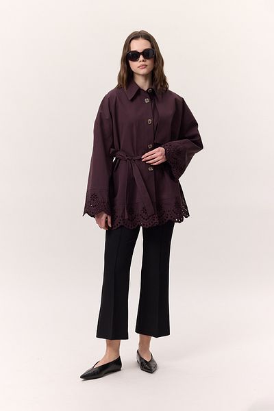 Manuka TRENCH DESIGN DETALIAT BRODAT DAMSON
