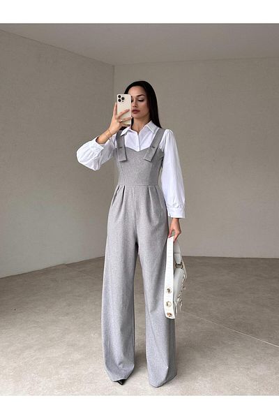 Diemmood Women's Shirt Jumpsuit