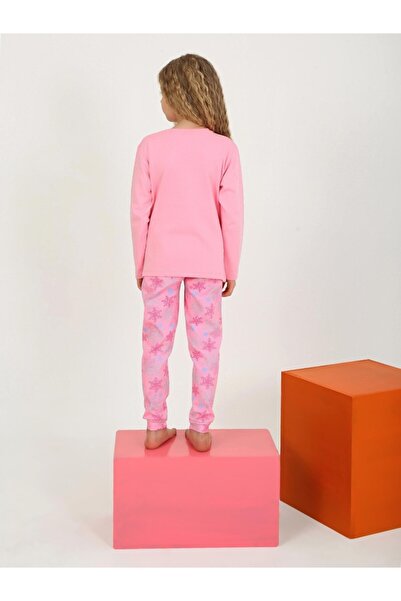 Little Miny Kids Minykids Snowflake Pattern Pink Girl's Pajama Set