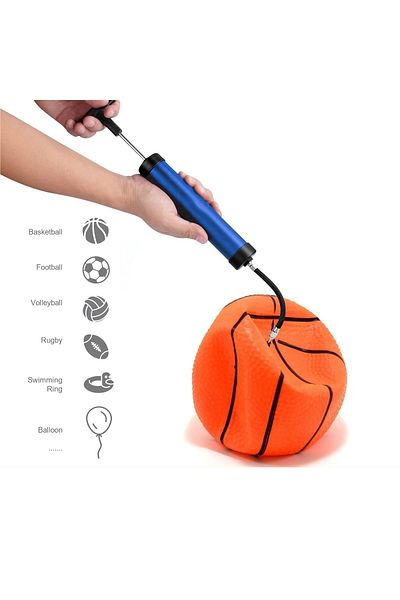 Badem10 Set de pompe pentru biciclete - 30 cm cu degetul de mână, umflator de aer și ac cu cap din plastic
