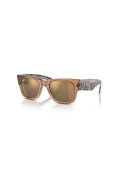 Ray-Ban Rb 0840S 663693   51 Unisex Mirrored Transparent Brown Bone Sunglasses