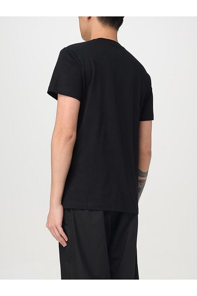 Versace Men's Crew Neck Short Sleeve Lettering and Patterned Black T-Shirt 78Gahc05Cj01C-G89
