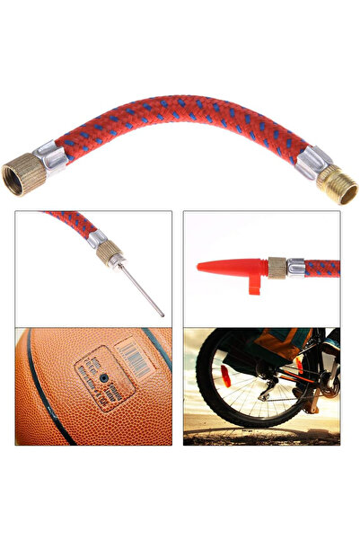 Badem10 Set de pompe pentru biciclete - 30 cm cu degetul de mână, umflator de aer și ac cu cap din plastic