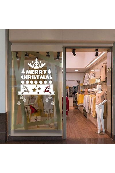 MIGNATIS Decoratiuni de Craciun Marry Christmas Sticker Past 88x115cm - Alb