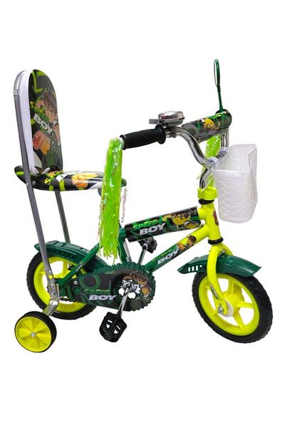 BabyCara Bike Size 10 Inch with Back Support and Reverse Walking & Supported Wheels For Kids 3 to 4 Years