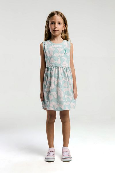 U.S. Polo Assn. Girl's Crew Neck 100% Cotton Dress