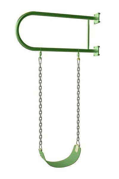 Fitness World Heavy Duty Iron Swing Bench with Iron Bar, Plastic Covered Chain and Snap Hooks,