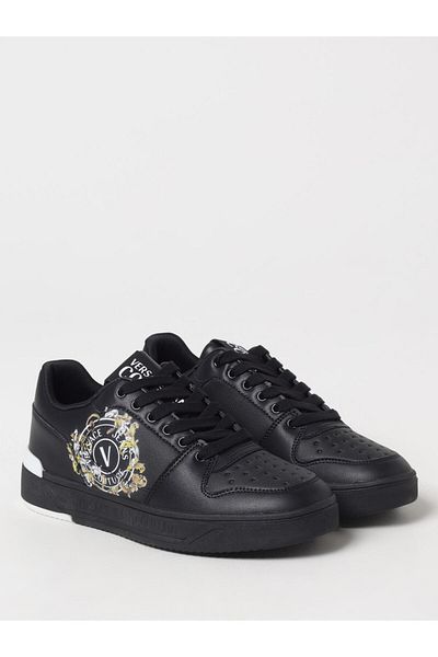 Versace Men's Leder and Closed Toe Black Shoes 78Ya3Sj1Zpb15-899