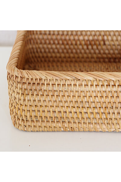 Mylamp NUR Rattan 30X20X9,5 cm. Saklama Kutusu & Dekoratif Sepet 30X20X9,5