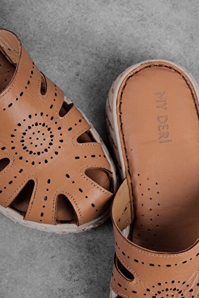 Lal Shoes & Bags Γυναικείες παντόφλες Kayla από γνήσιο δέρμα με δικτυωτό πλέγμα με λεπτομέρειες