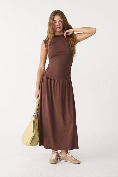 Stradivarius Funnel neck midi dress