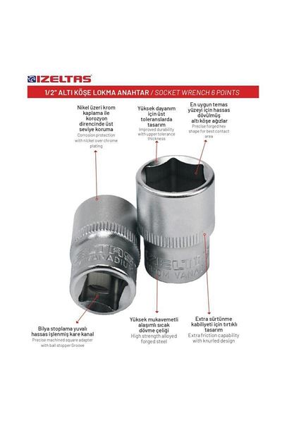 İzeltaş İzeltaş 14 Mm. 1/2" Hexagonal Socket Wrench 1113 06 1014