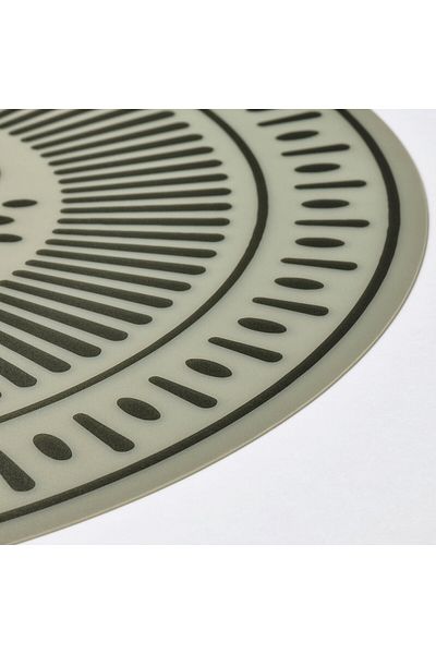 IKEA TUVIRIS Place mat, grey-green/patterned plastic, 37 cm