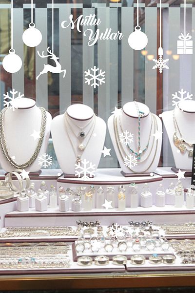MIGNATIS La mulți ani Fulgi de zăpadă Ornament de Crăciun Vitrine Autocolant Lipire