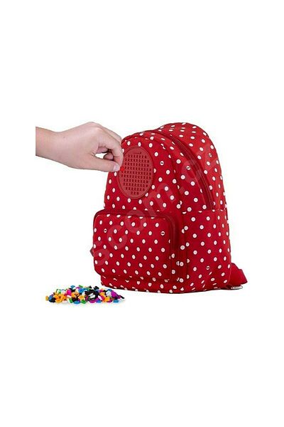 Pixie Crew Pixie - Red backpack with pink polka dots