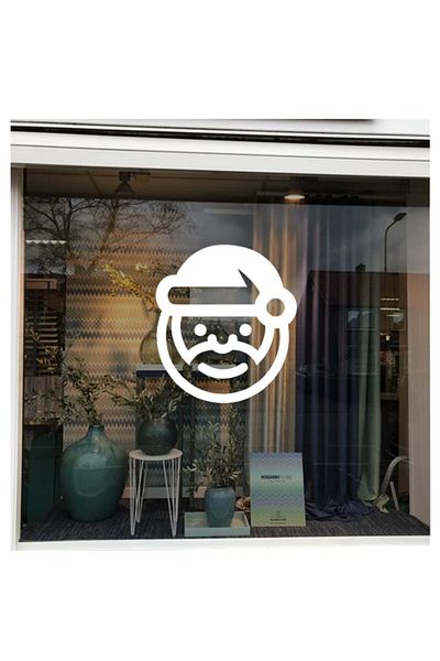 MIGNATIS Decoratiuni Albe de Craciun Drăguț Moș Crăciun Emoji Vitrine Decal 88x100 cm