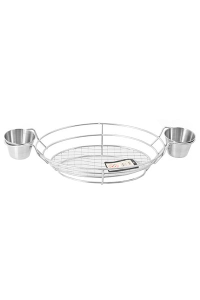 Generic Frying basket with stainless steel sauce holders