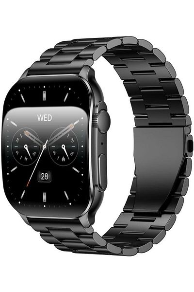 IQ TOUCH ACTIVE S11 Pro Curved Screen Smart Watch, Wireless Calling, Stainless Steel Strap, Waterproof