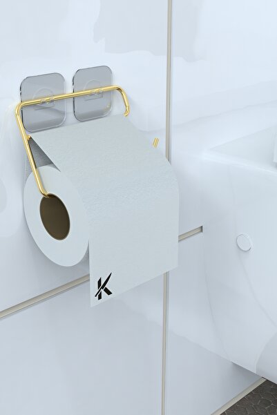 BellaBagno Gold Güçlü Yapışkanlı Tuvalet Kağıtlığı - Delmeden Duvara Monte Ed...