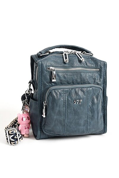 571 Collections Çanta Faux Leather Shoulder Bag Blue (Model: 571-13-17A)