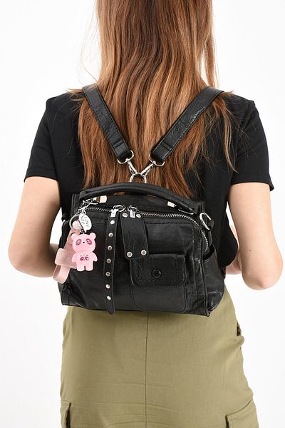 571 Collections Çanta Faux Leather Shoulder Bag Black (Model: 571-13-17E)