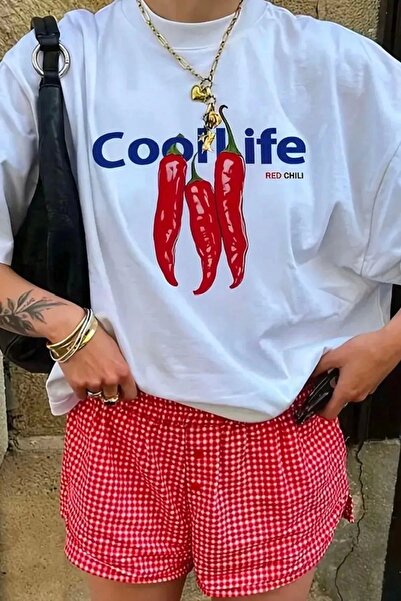 Violon Cool Life print detaljna oversize unisex majica kratkih rukava