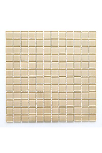 MozaiKristaL Tüm Yüzeyler Için 23x23x4mm. Krem 30x30cm. Fileli Kristal Cam Mozaik (11 FİLE KARO = 1 M2 FİYATIDIR)